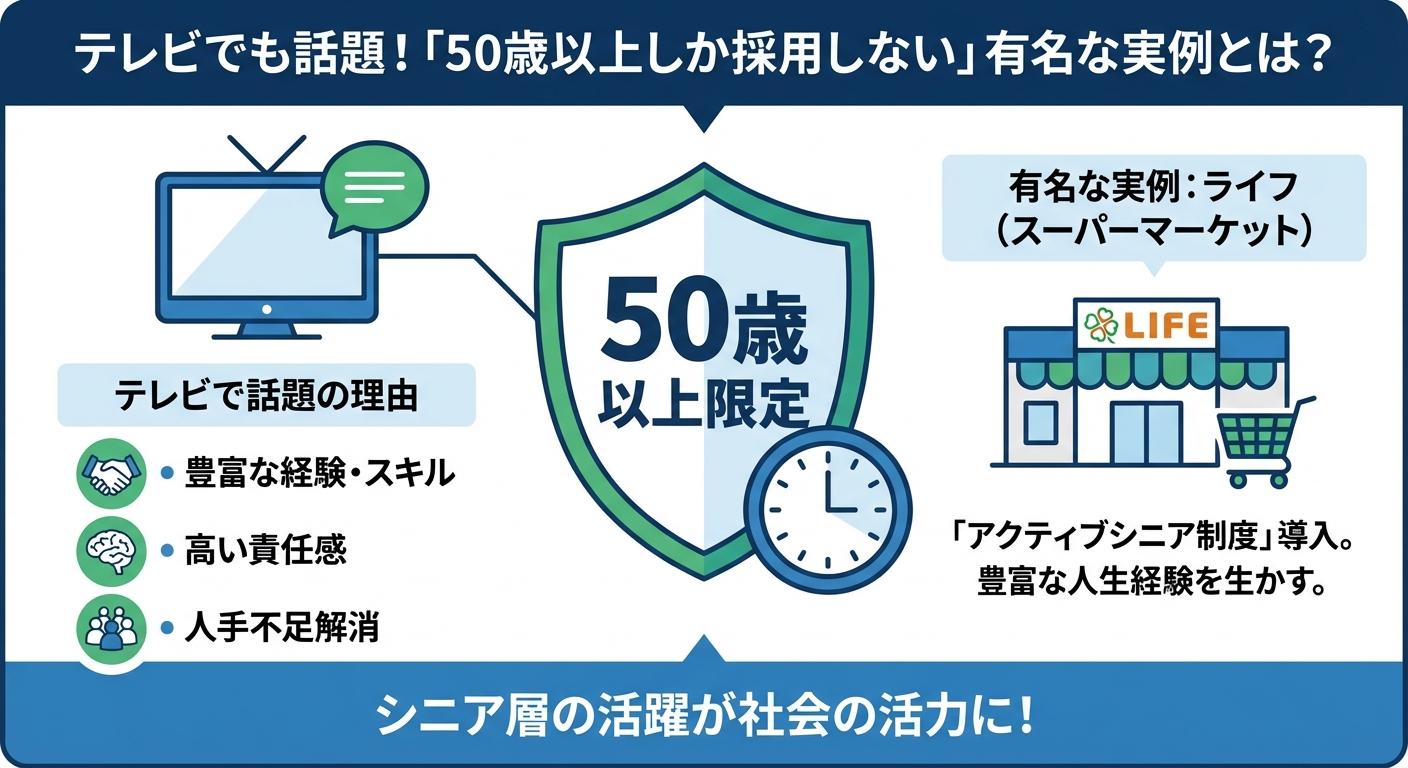 テレビでも話題!「50歳以上しか採用しない」有名な実例とは?