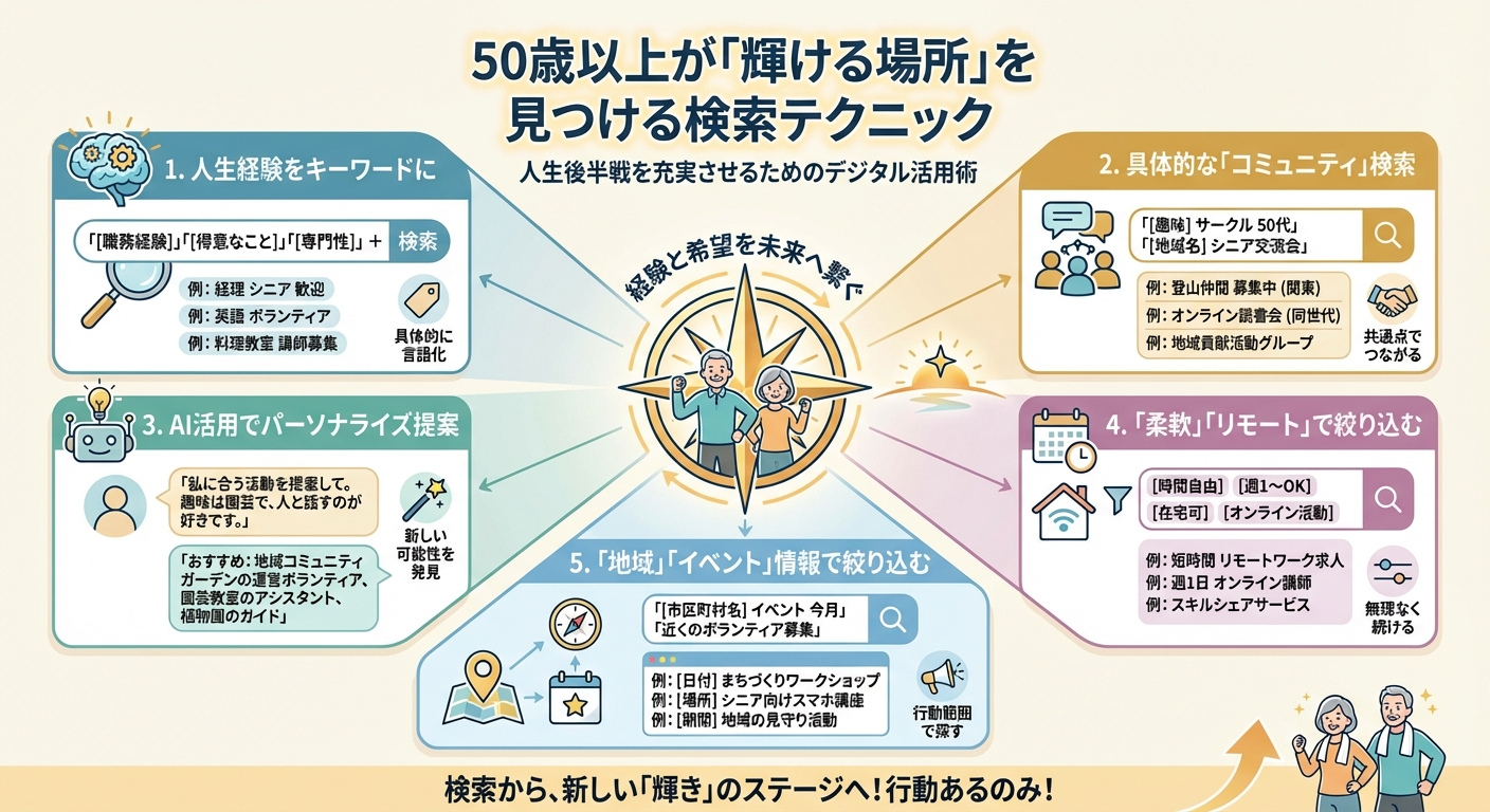 50歳以上が「輝ける場所」を見つける検索テクニック