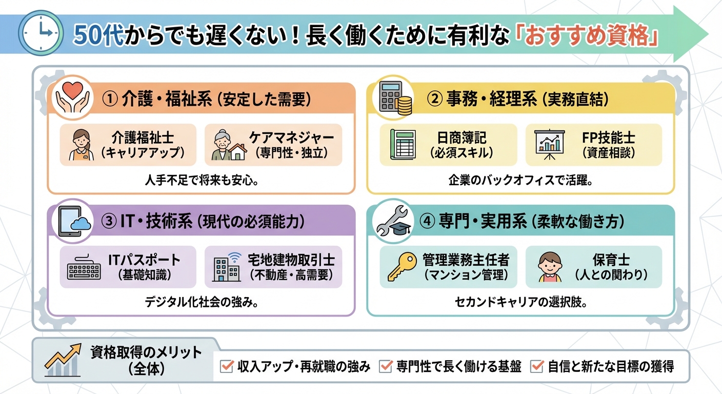 50代からでも遅くない!長く働くために有利な「おすすめ資格」