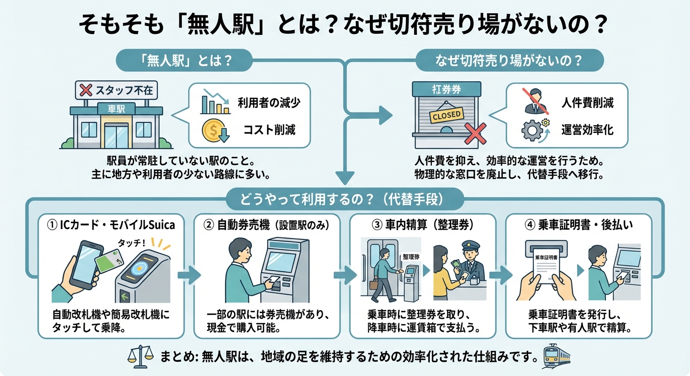そもそも「無人駅」とは?なぜ切符売り場がないの?