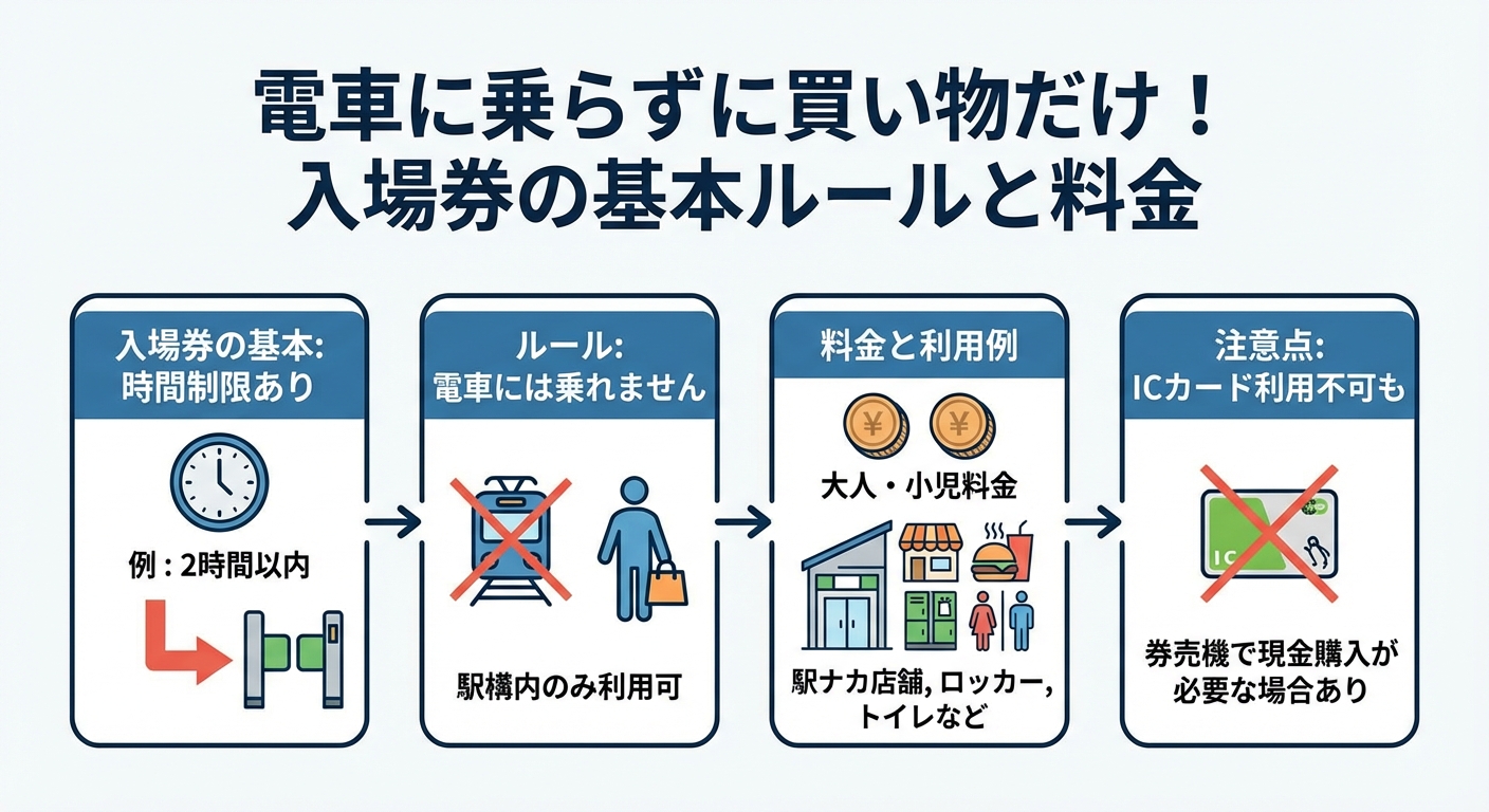 電車に乗らずに買い物だけ！入場券の基本ルールと料金