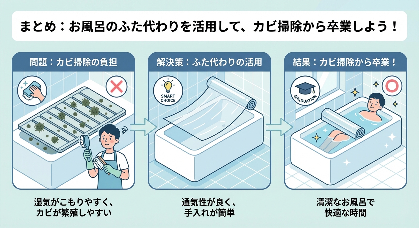 まとめ：お風呂のふた代わりを活用して、カビ掃除から卒業しよう！