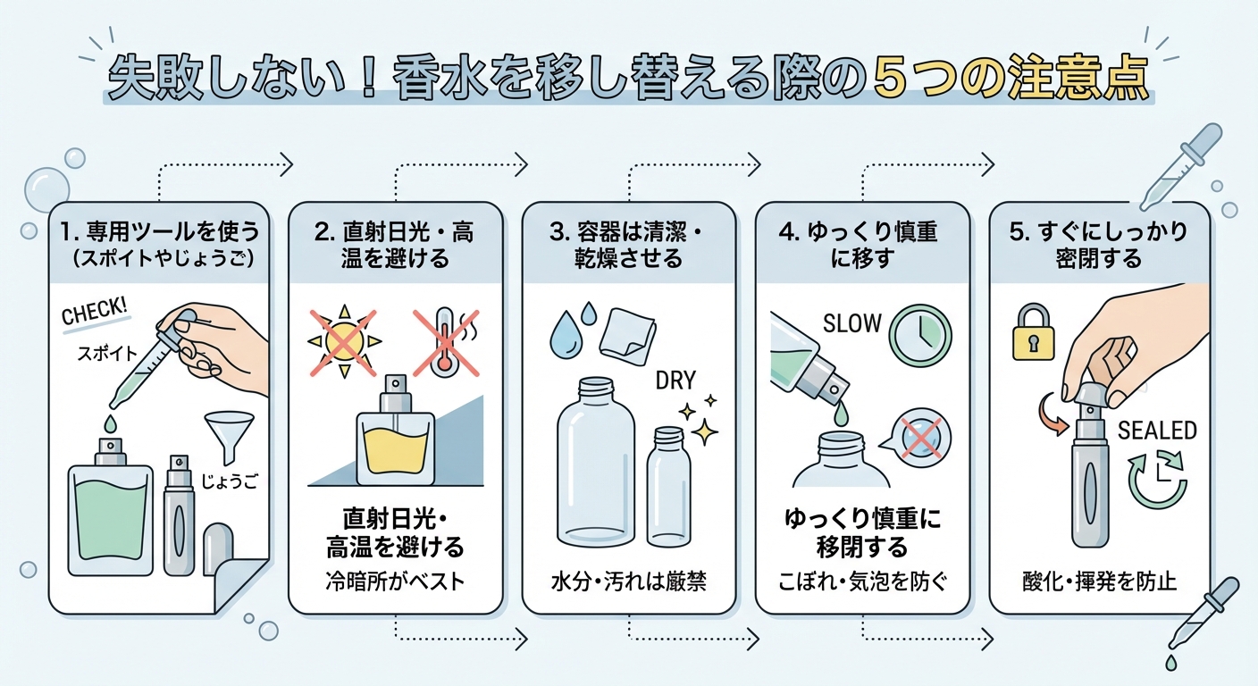 失敗しない！香水を移し替える際の5つの注意点