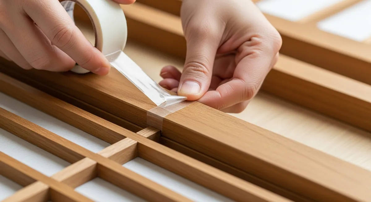 障子紙をシワなくまっすぐに貼り合わせるテクニック